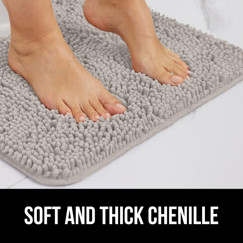 Gorilla Grip 2-Piece Bathroom Rug Set LT Gray 1