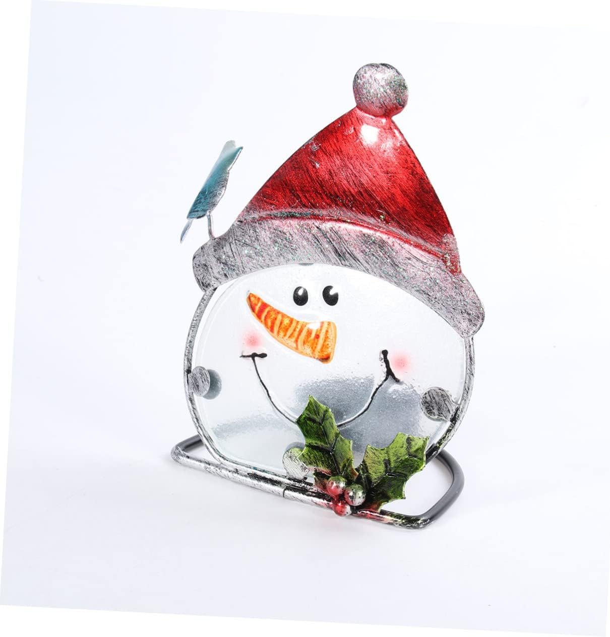 LIFKICH 1Pc Iron Snowman Candle Holder for Christmas Decoration