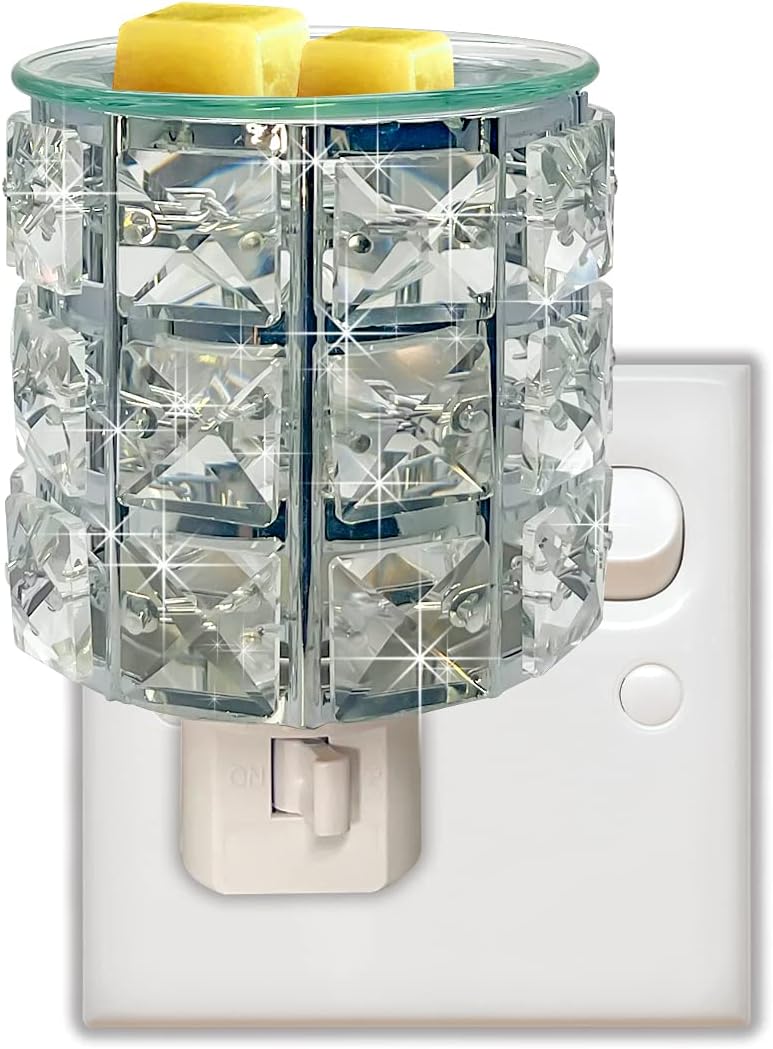 MeplLivs Plug-in Crystal Wax Melt Warmer - Silver