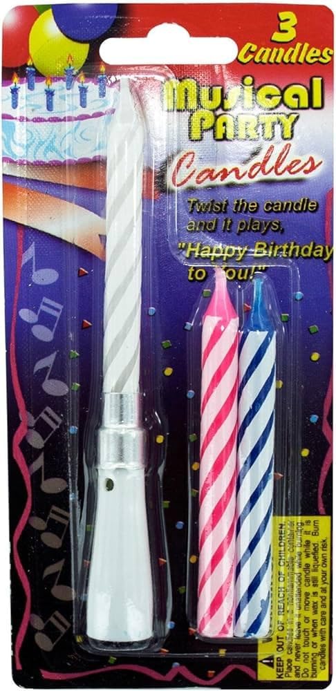 30 Pack Musical Birthday Candles with Refillable Base