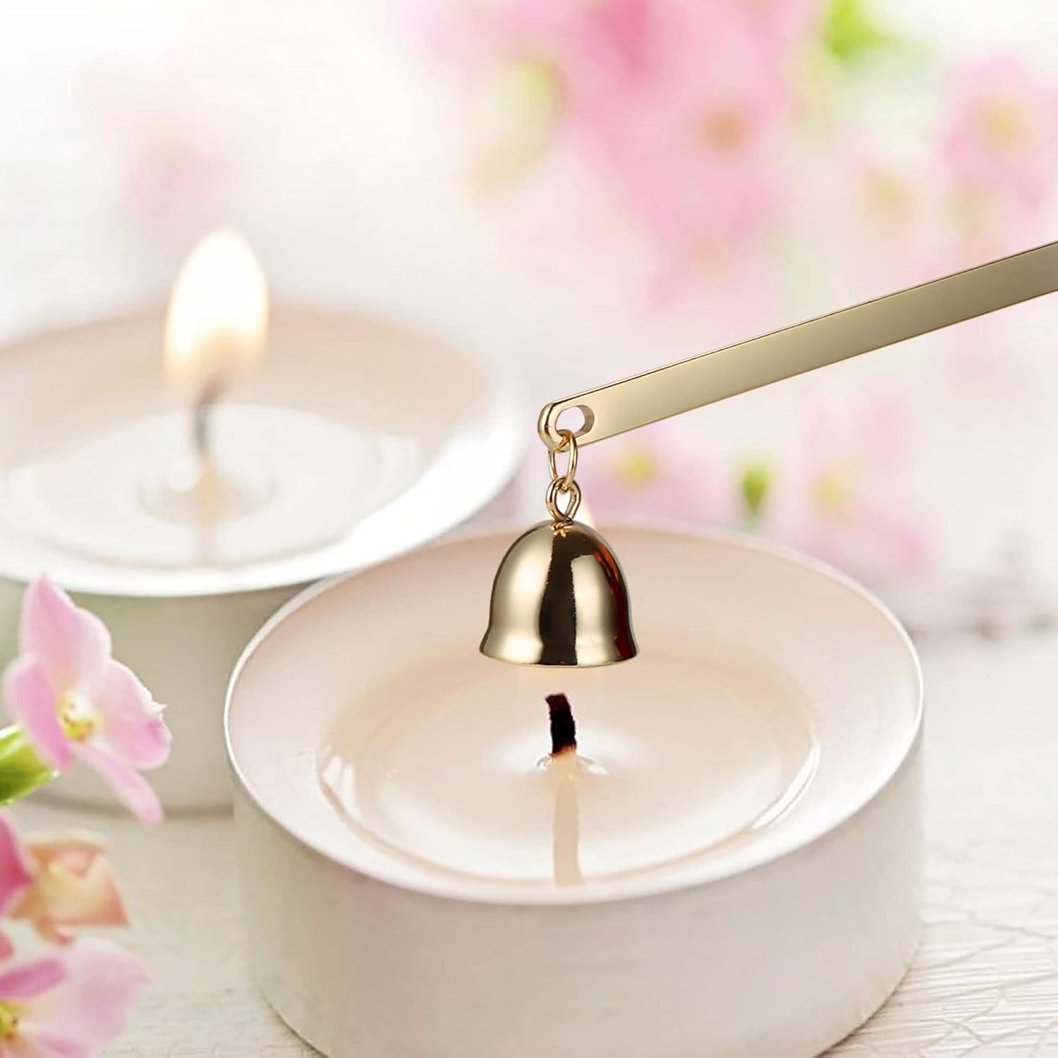 3-in-1 Candle Accessory Set - Wick Trimmer Dipper Cutter Snuffer Gold