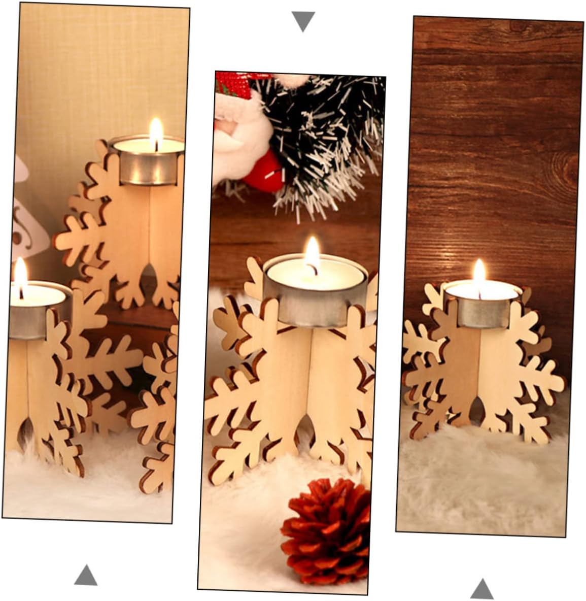 6 Pack Christmas Snowflake Candle Holders for Home Decor