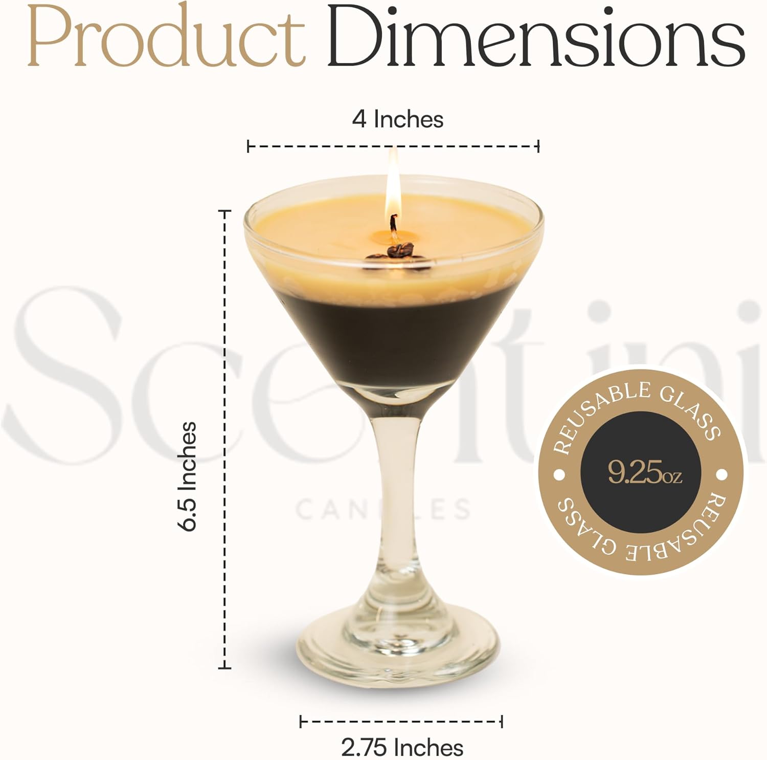 Espresso Martini Candle - 925oz Glass Coffee Scent