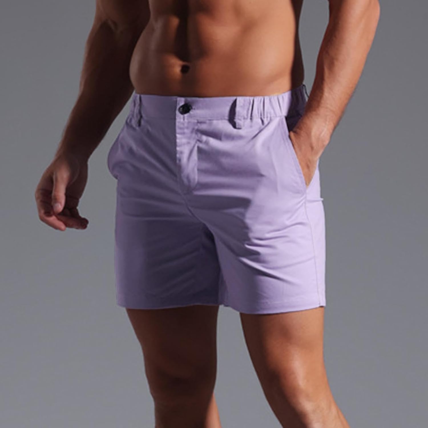 Xiaojmake Mens 5 Inch Inseam Cotton Work Dress Shorts