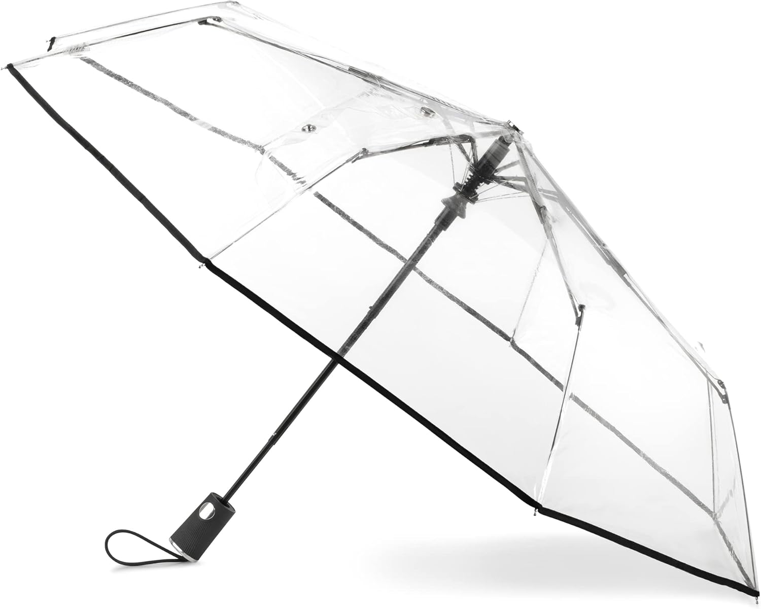 Totes Womens Ultra Clear Auto Open Umbrella Black
