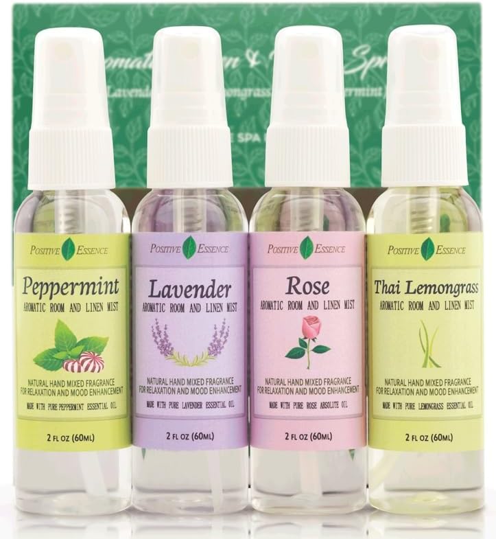 Positive Essence Linen Room Spray Gift Set 4-Pack