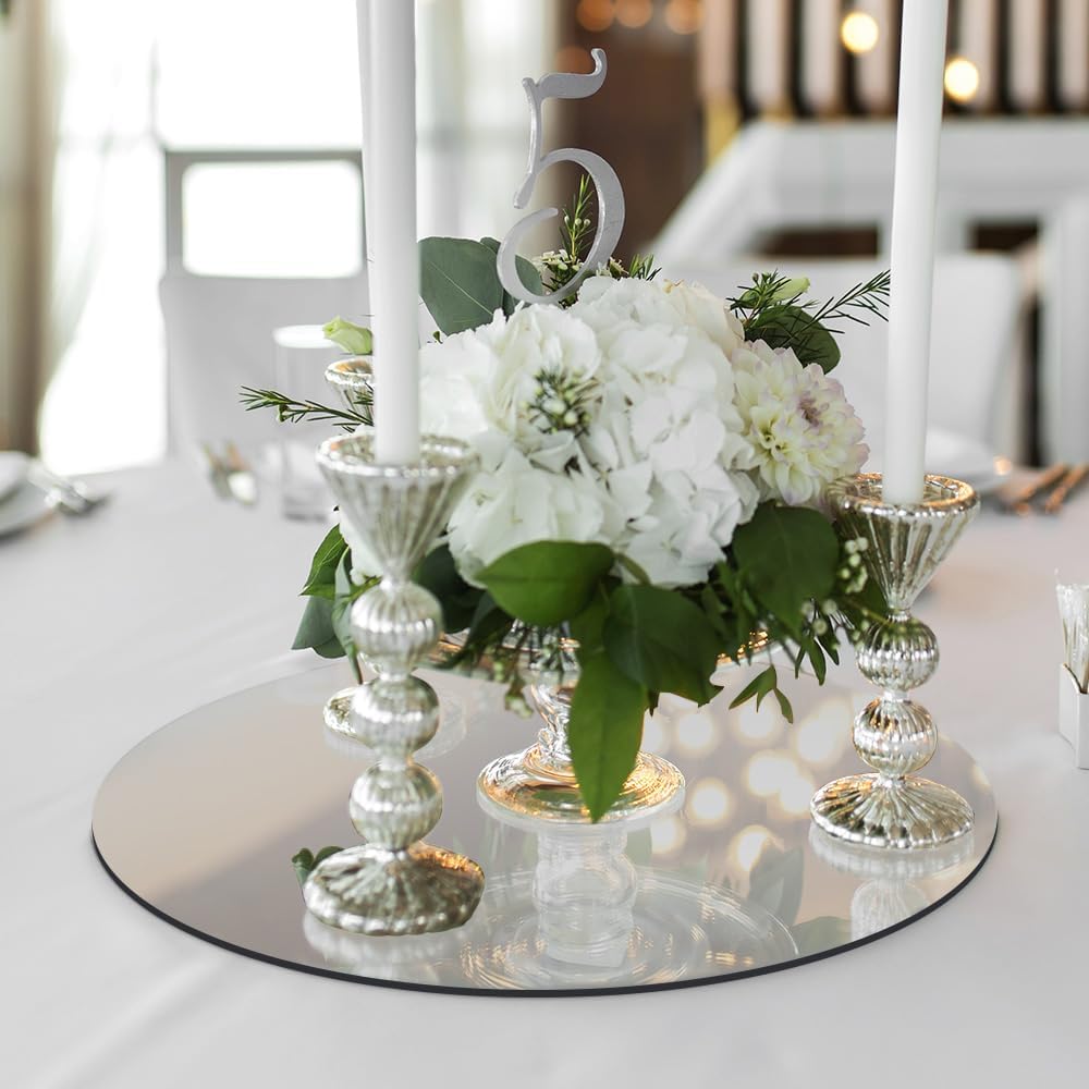 10 Round Gold Mirror Centerpieces Set of 12