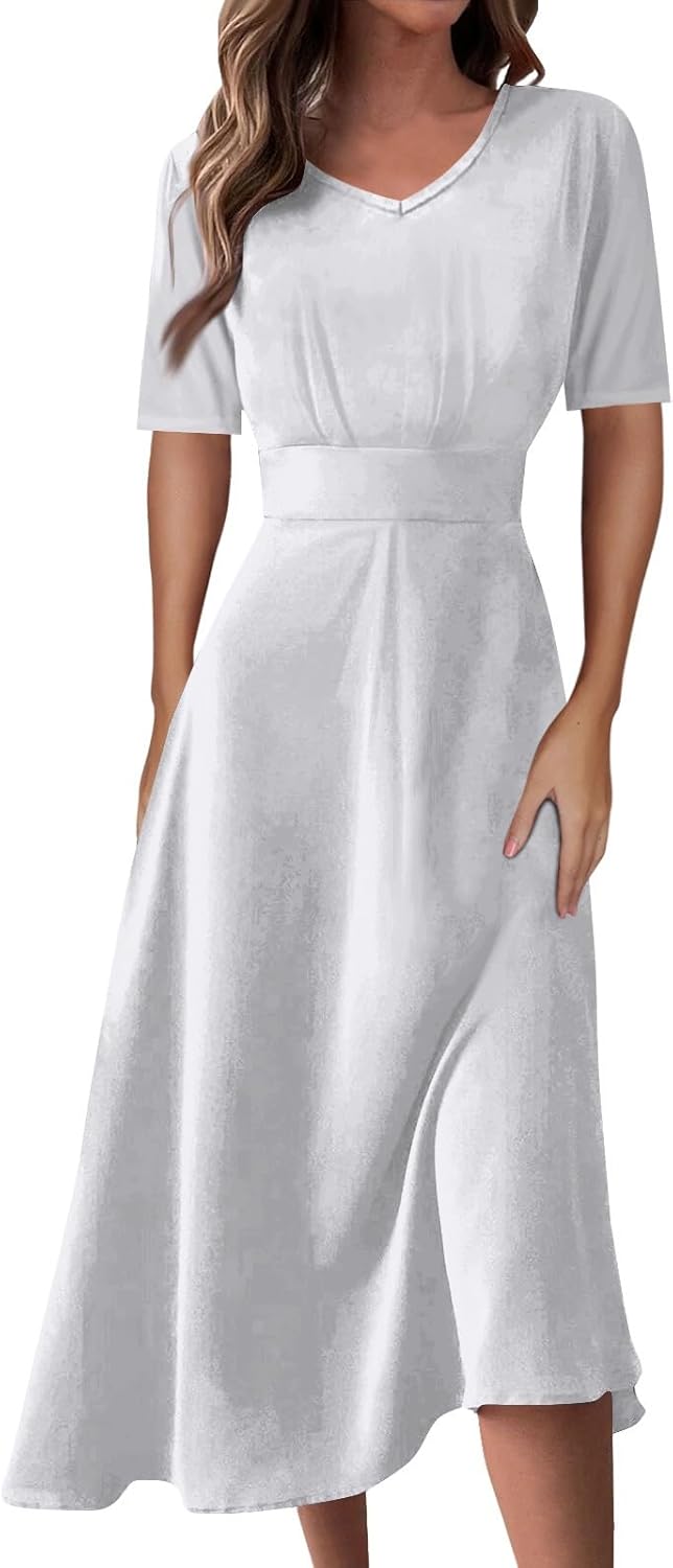 Womens 2024 Boho Maxi Dress V-Neck Summer Party Dress