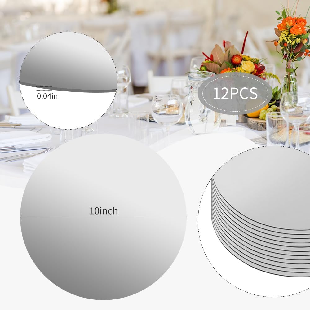 10 Round Gold Mirror Centerpieces Set of 12