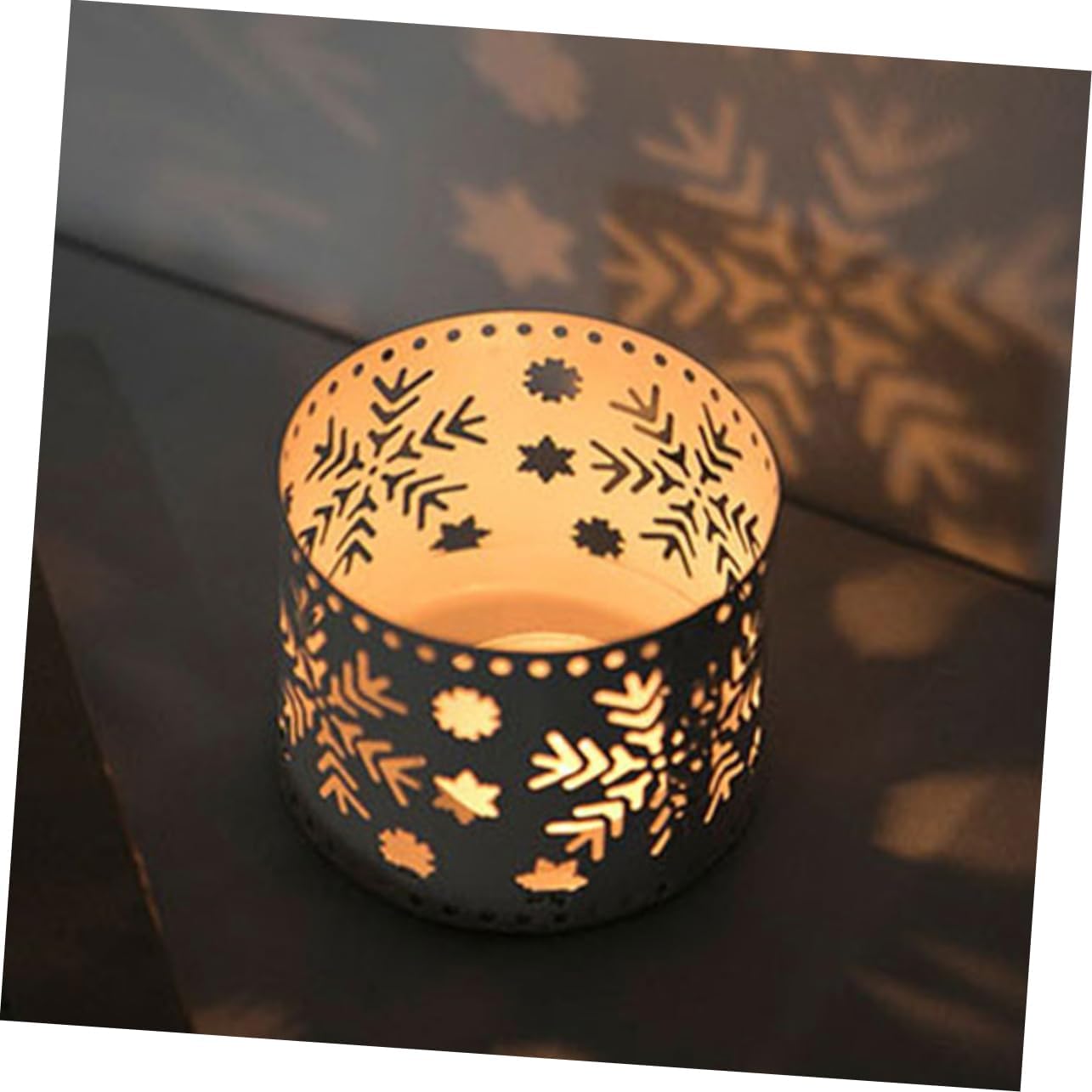 Iron Christmas Candle Holders with Snowflake Design