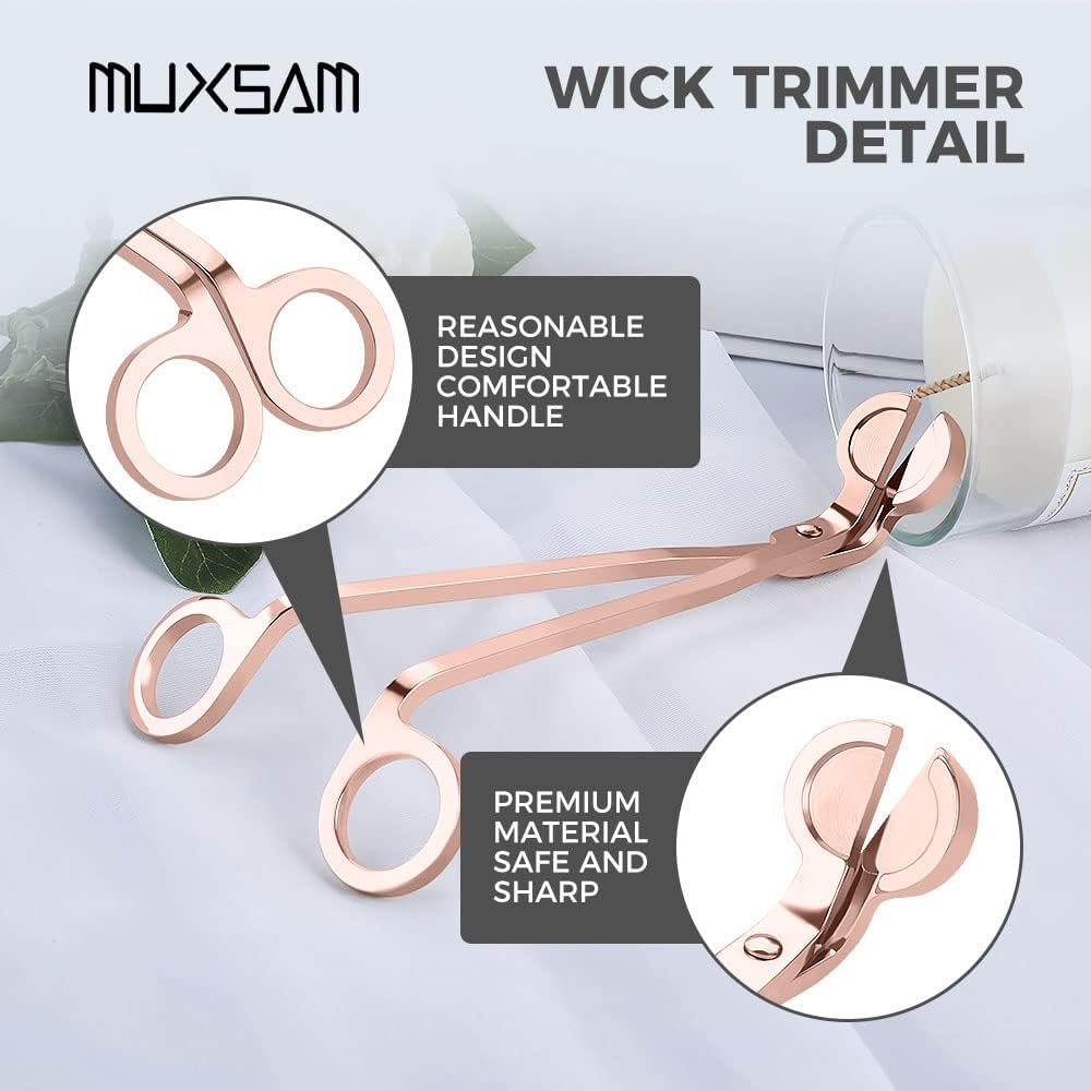 MUXSAM Rose Gold Candle Wick Trimmer Set 1