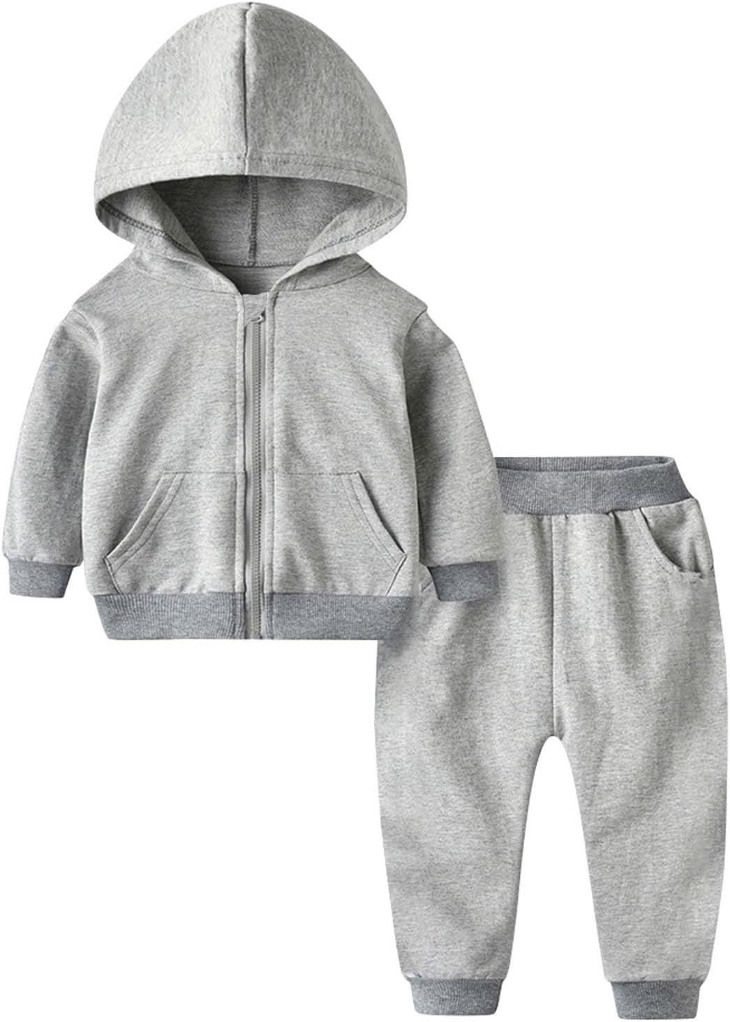 Toddler 2 Piece Outfit Set - Zip Hoodie Sweatpants