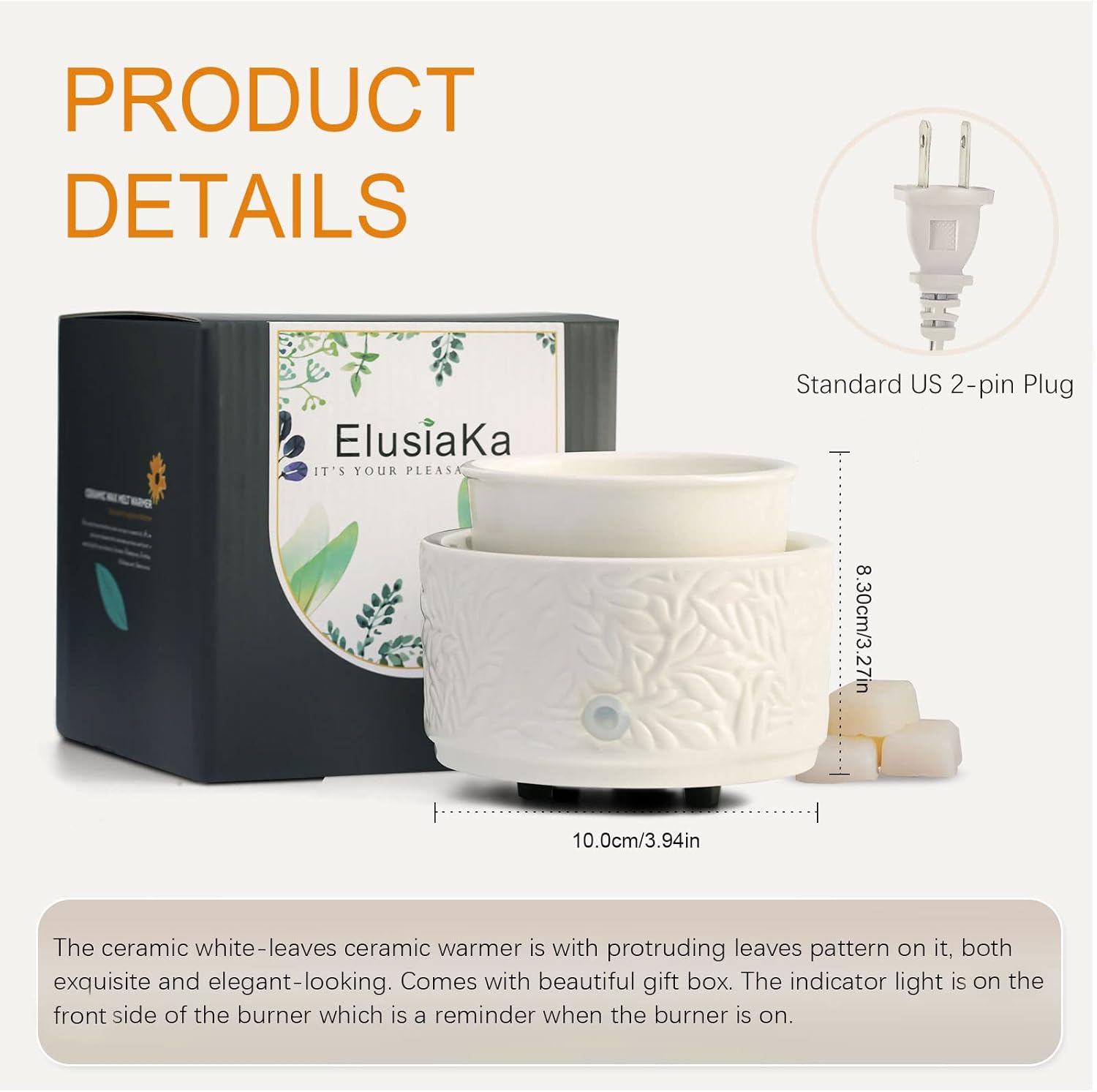 ElusiaKa Scented Wax Melt Warmer with Gift Box