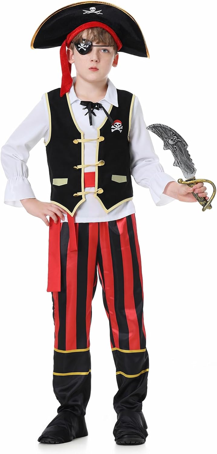 YuDanae Pirate Costume for Kids 3-12 Years