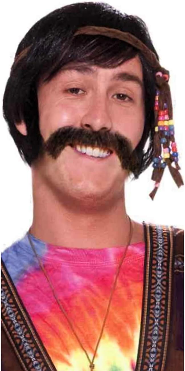 Forum Novelties Hippie Moustache - Dark Brown