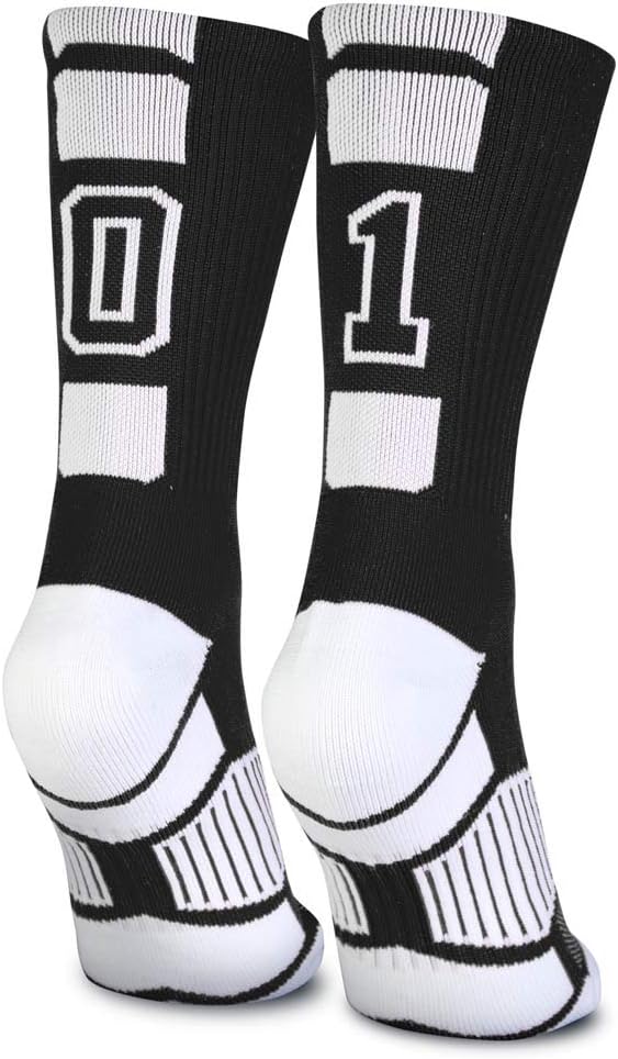 ChalkTalkSPORTS Custom Number Socks - Black Durable