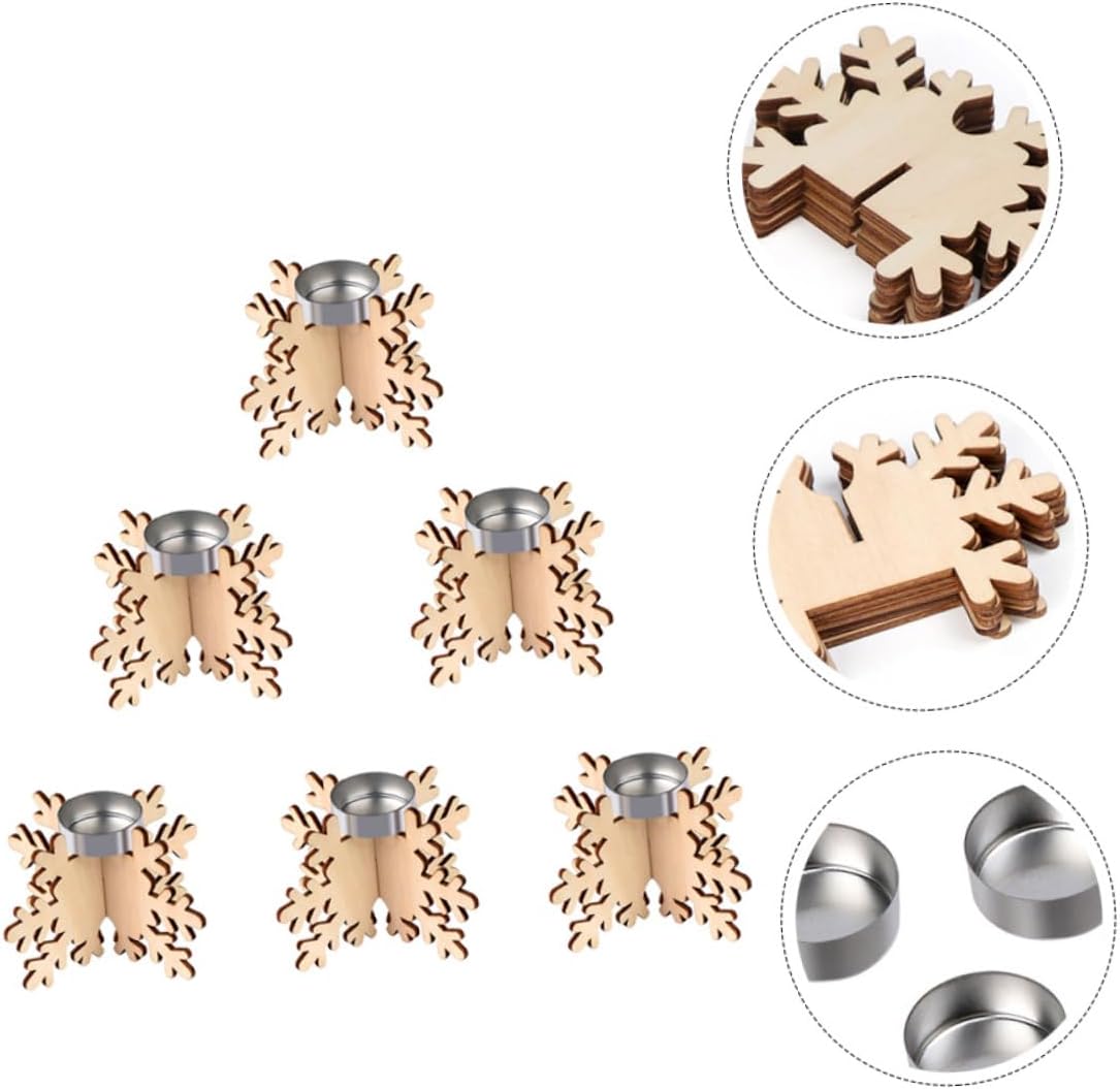 6 Pack Christmas Snowflake Candle Holders for Home Decor