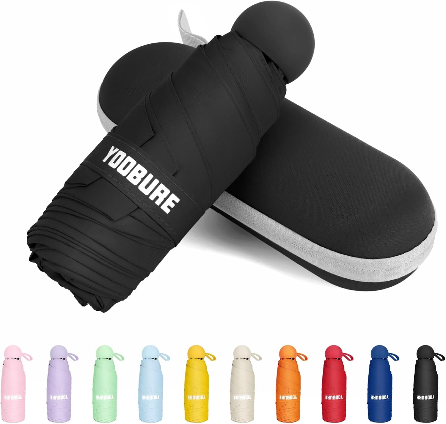 Yoobure Compact Travel Umbrella with UV Protection Case