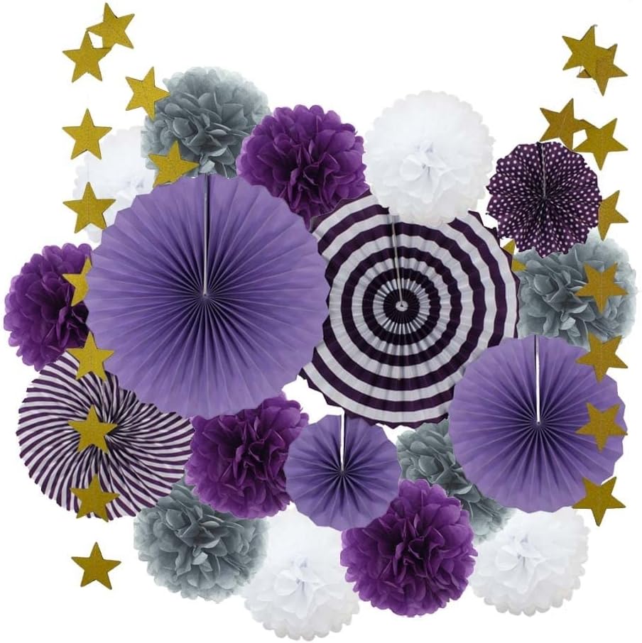 CIRCIR 19pcs Folding Fan Set for Baby Baptism Parties
