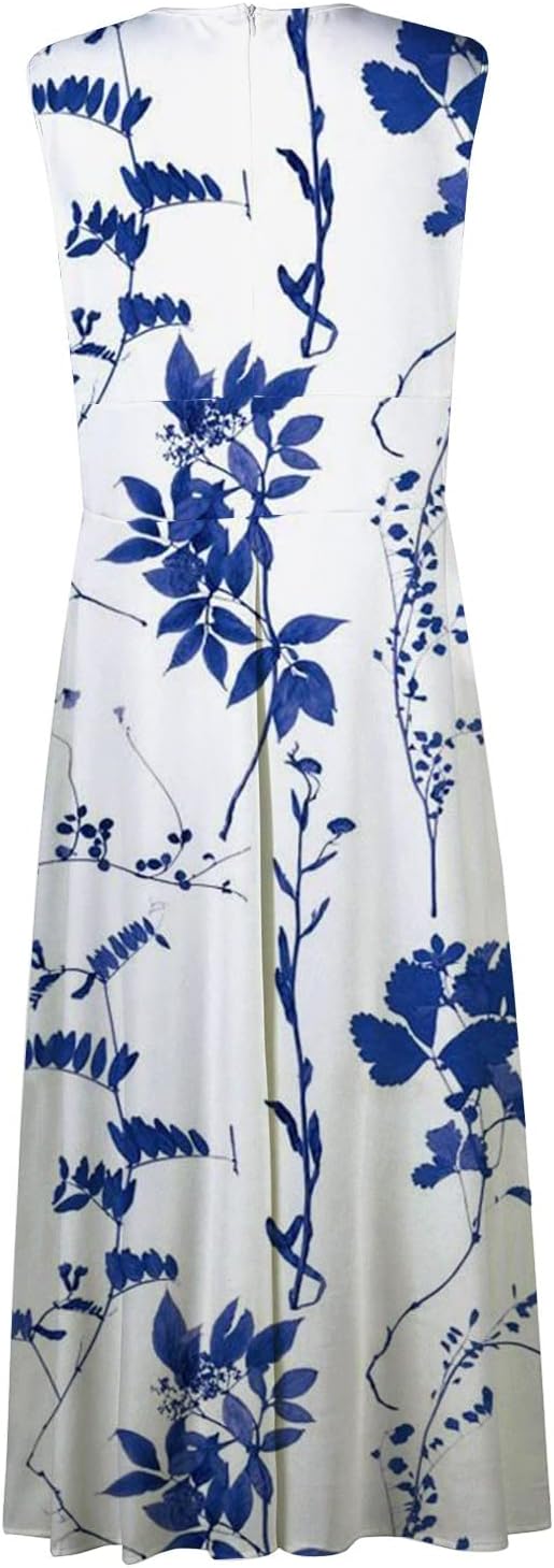 Womens Summer Maxi Dress Floral Print A Line Swing
