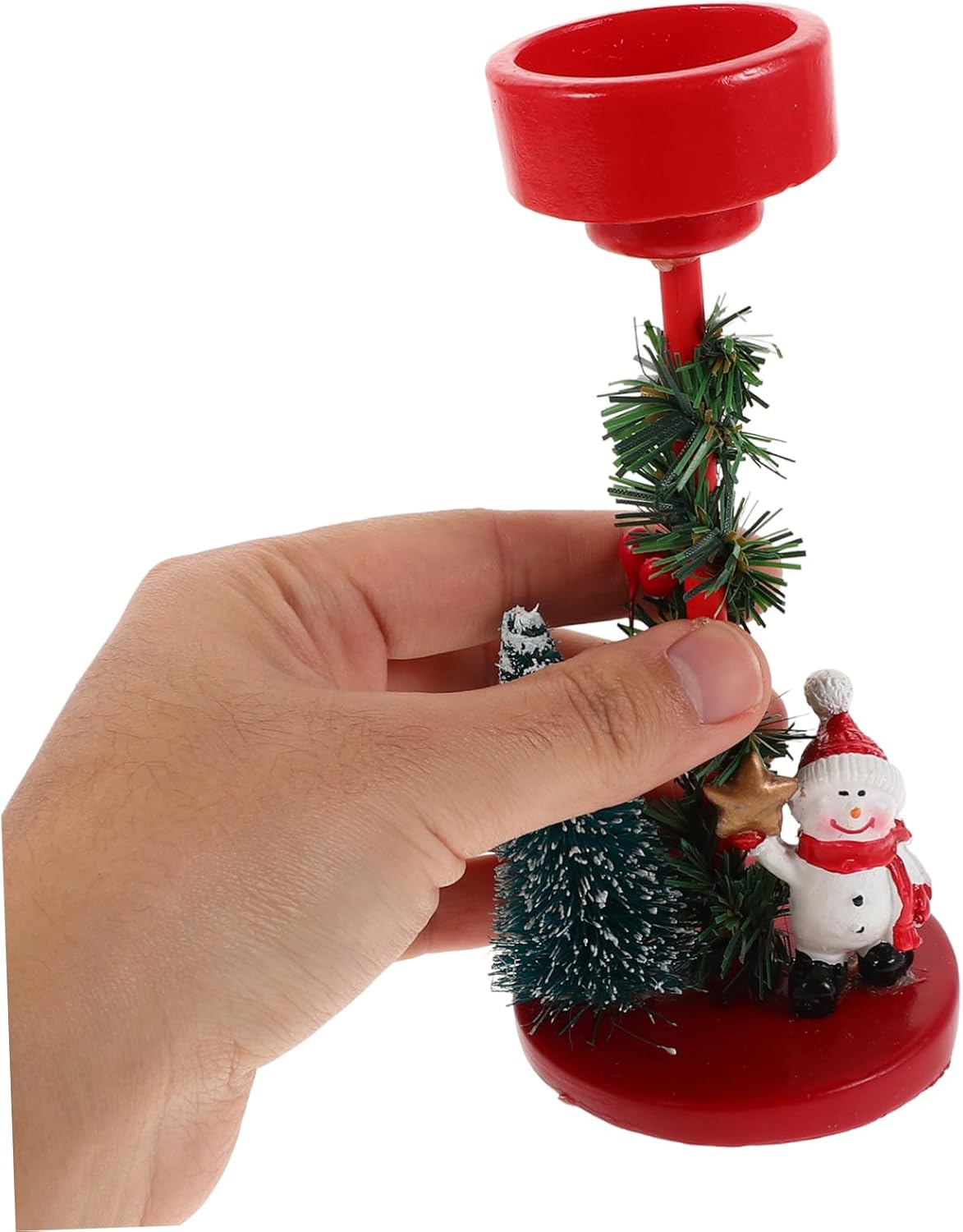 Gatuida Resin Snowman Candle Holders for Holiday Decor