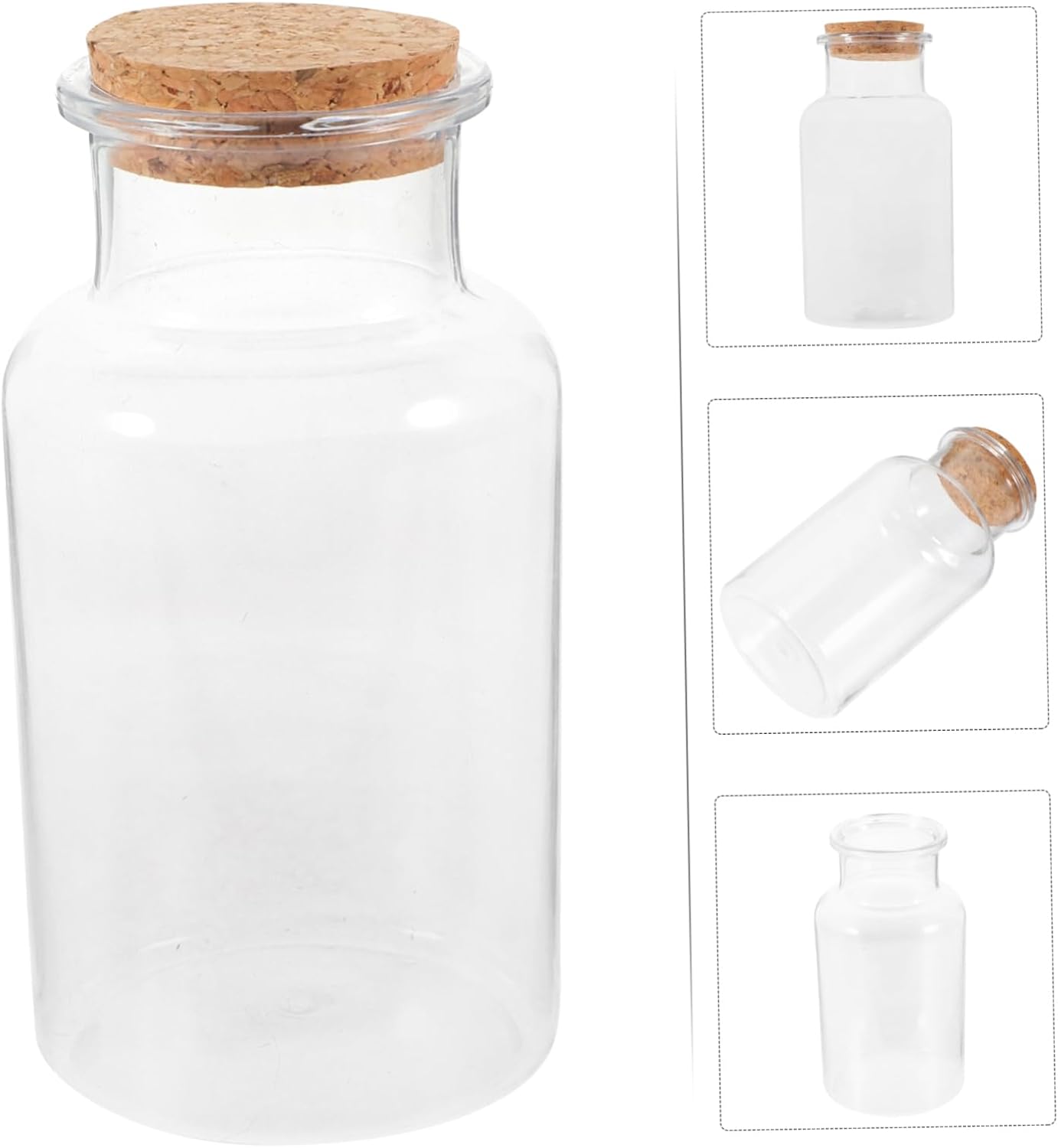 Ciieeo 4pcs Wood Cutouts Decorative Bottles with Lids