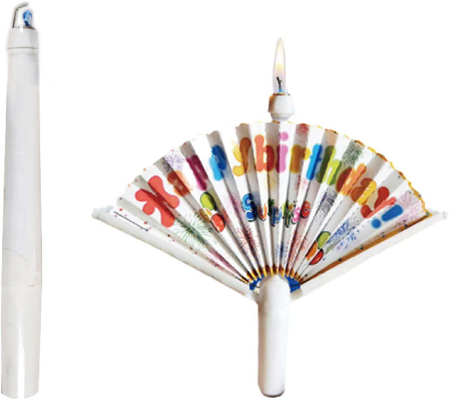T-shin Surprise Paper Fan Birthday Candle