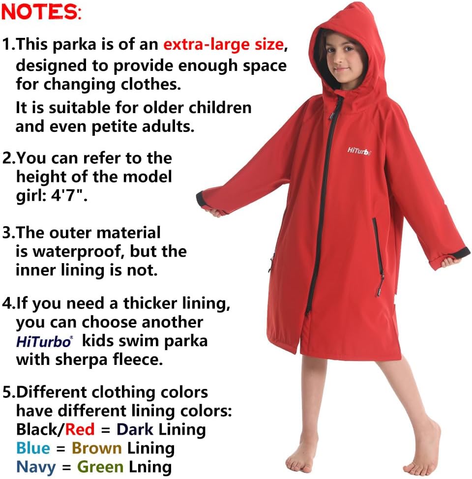 Hiturbo Kids Waterproof Windproof Swimmer Jacket