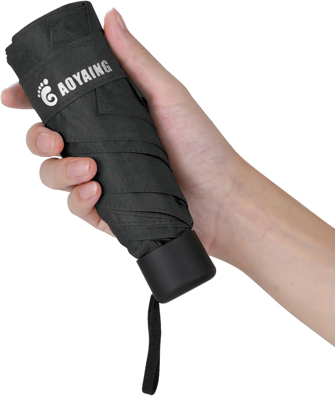 GAOYAING Compact Travel Umbrella Black 34 Inches