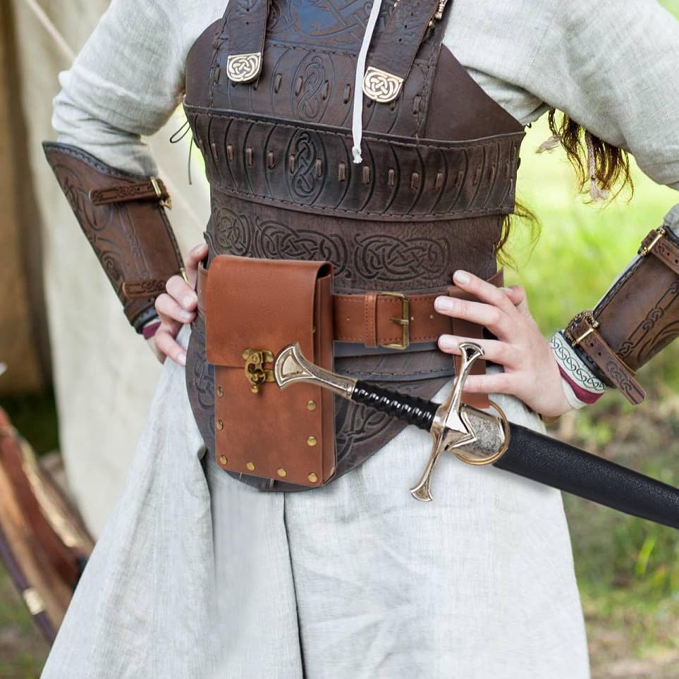 SUMGOGO Steampunk Belt Pouch Medieval Bag with Leather Strap