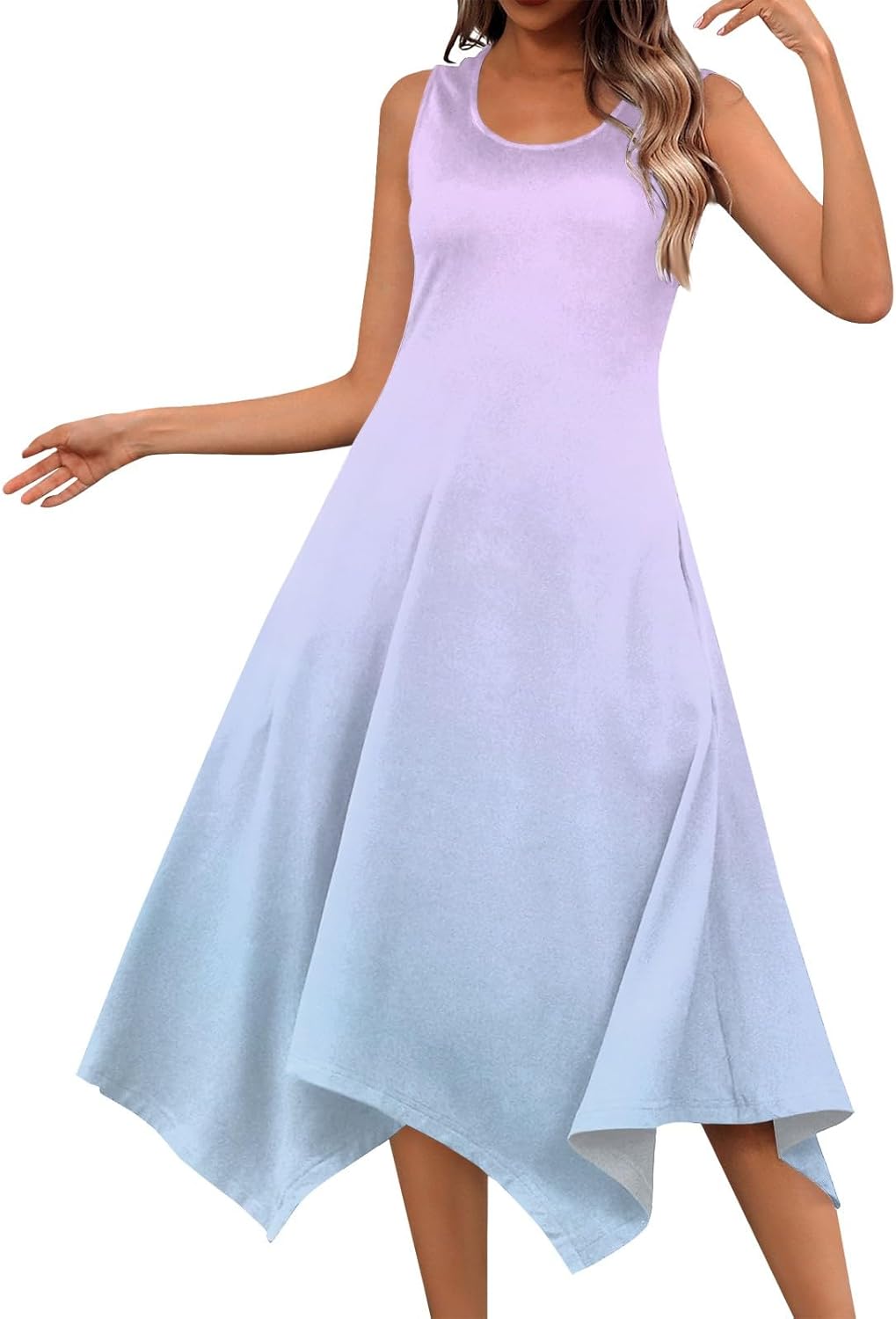 2024 Trendy Womens Flower Print Midi Sundress