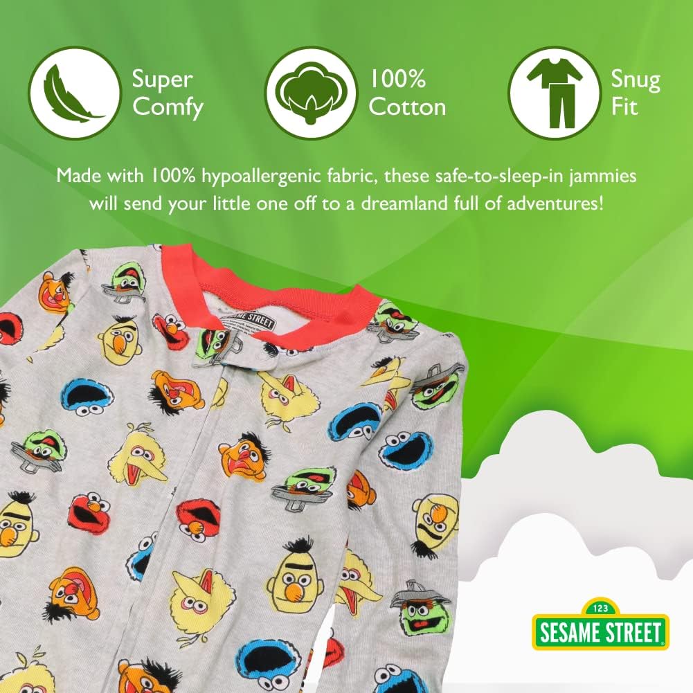 Sesame Street Boys Footless Pajamas Set