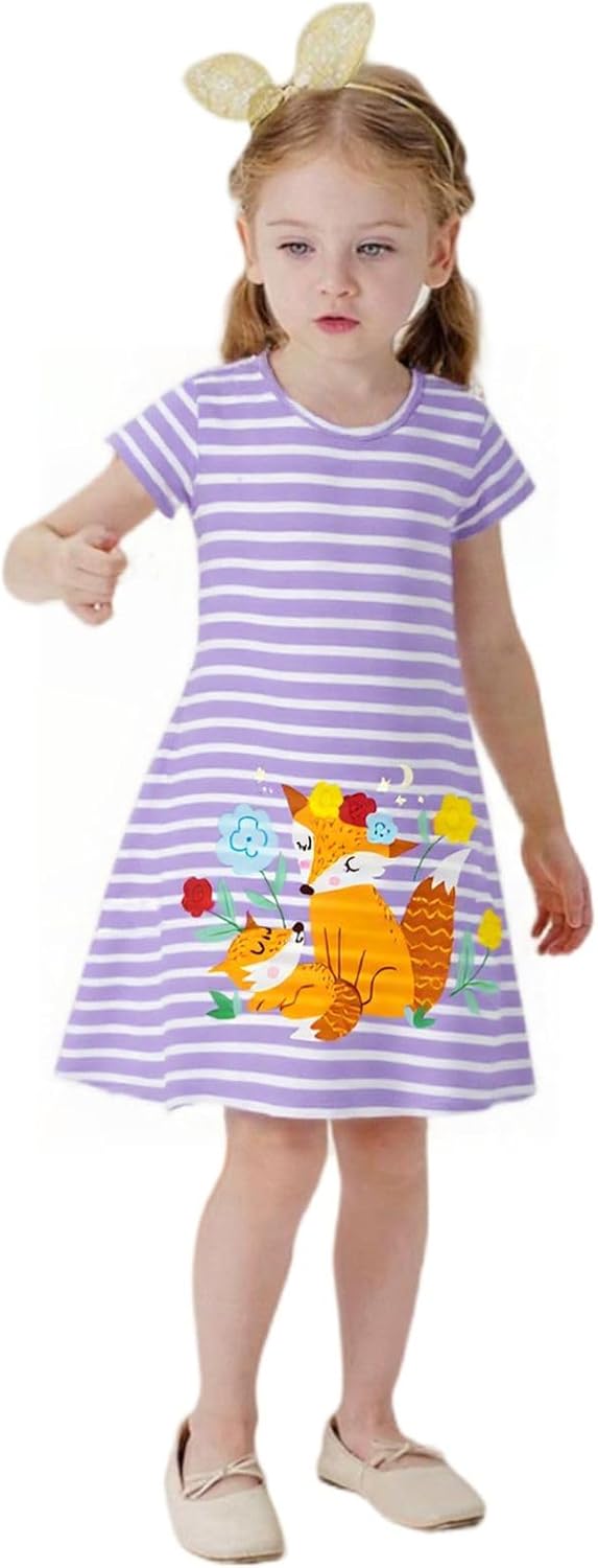 HILEELANG Easter Cotton Tunic Dress for Little Girls