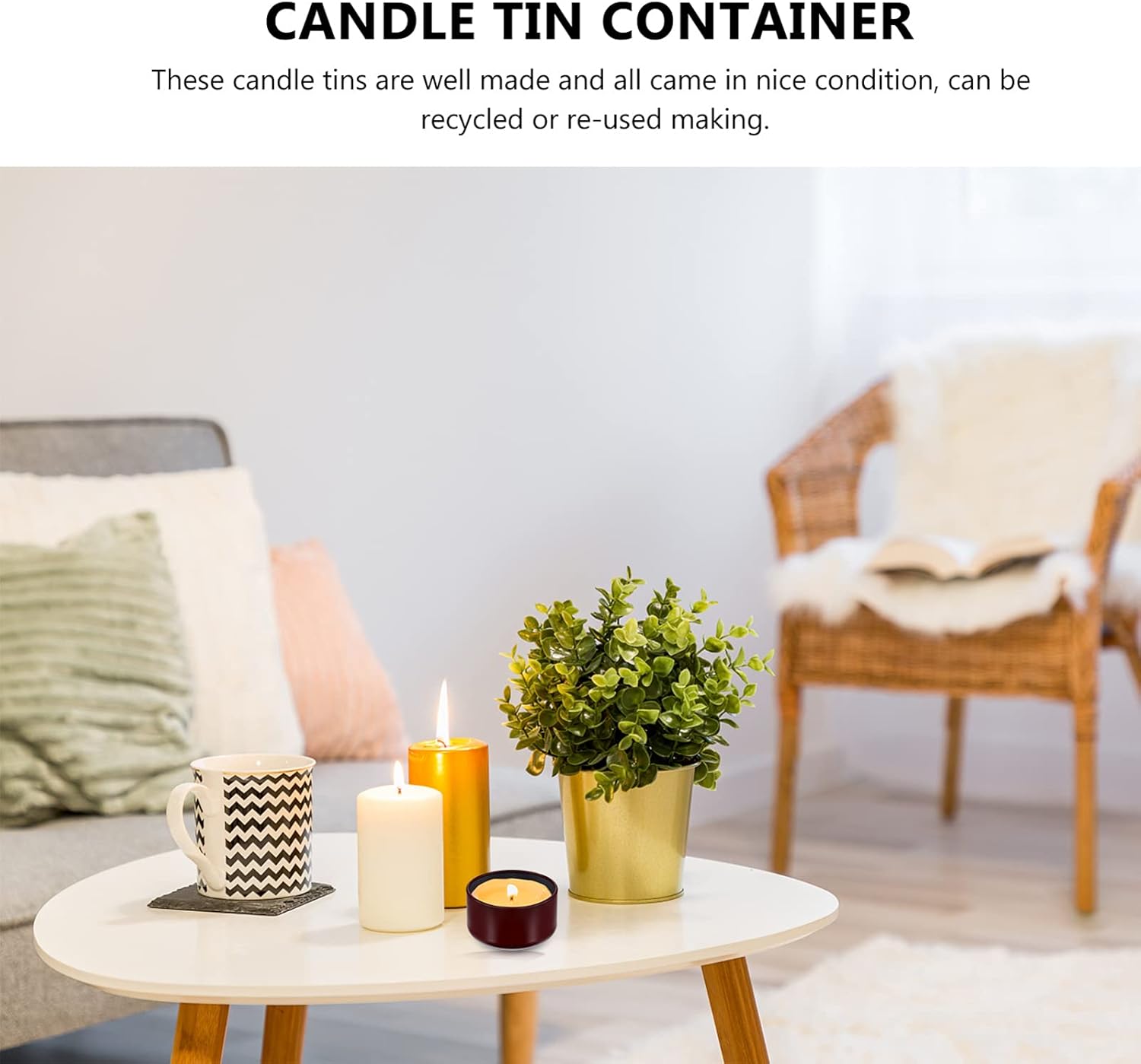 12Pcs Round Candle Tins Jar for DIY Crafts and Storage