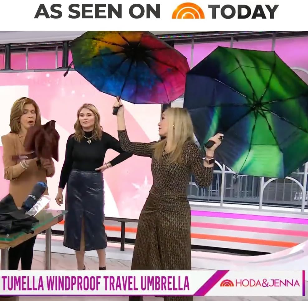 TUMELLA Windproof Travel Umbrella - Durable Compact Stylish