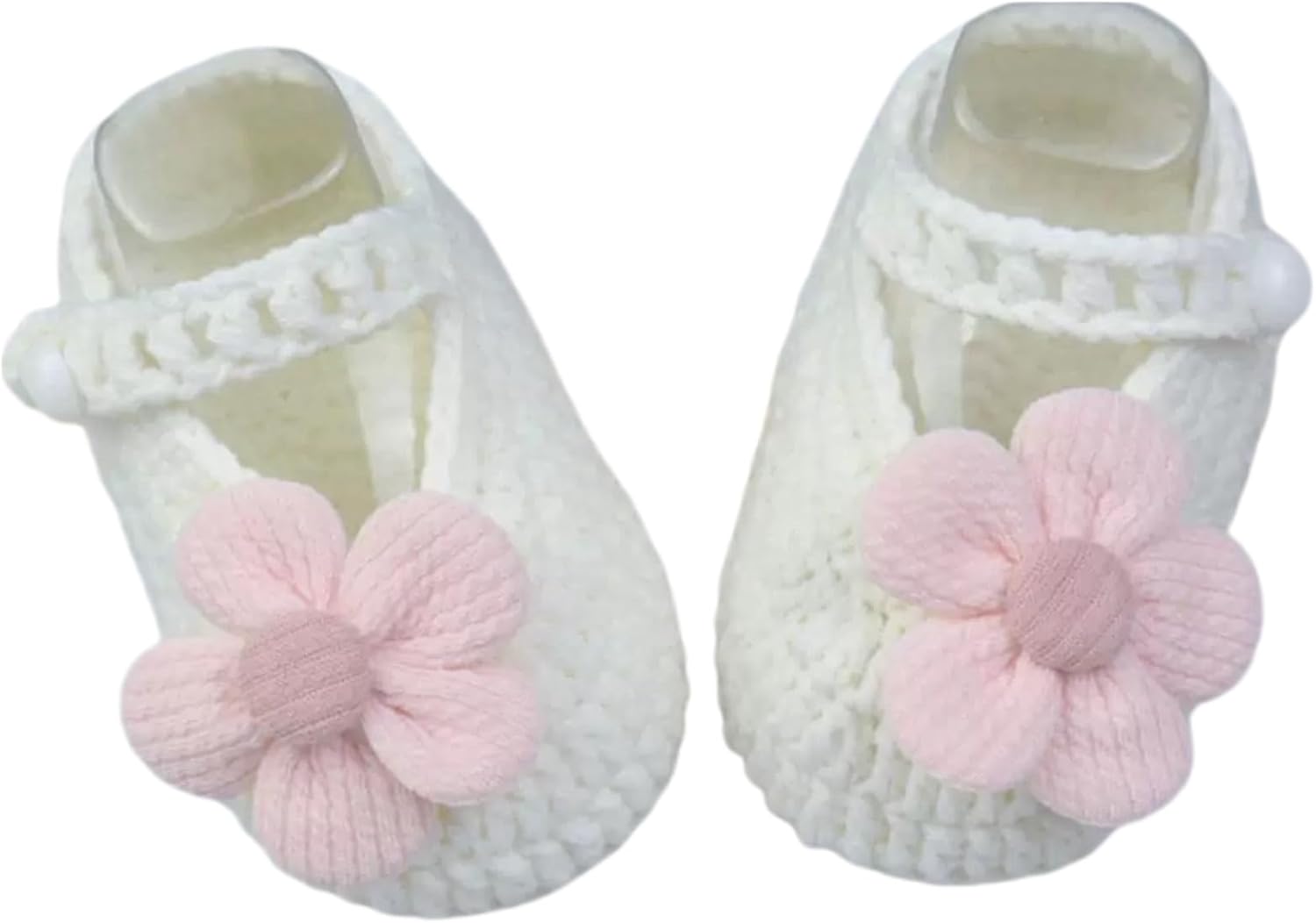 Baby Girls Crochet Mary Jane Slippers for Newborns