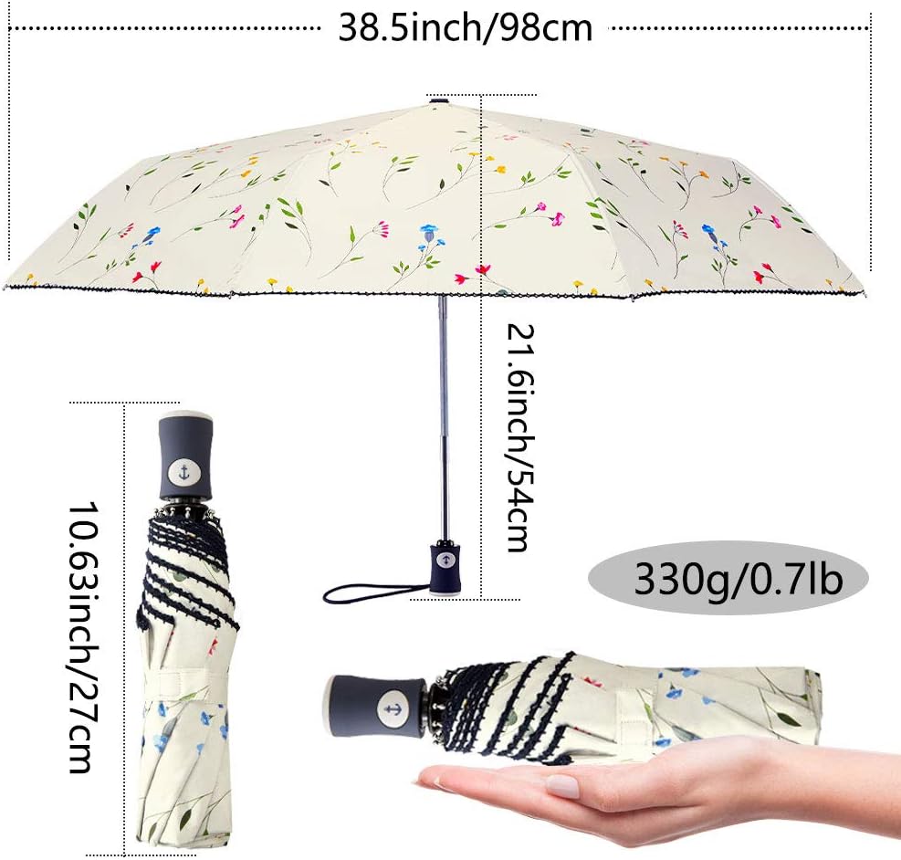 DBA Auto Open Close Folding Travel Umbrella with UV Protection 1