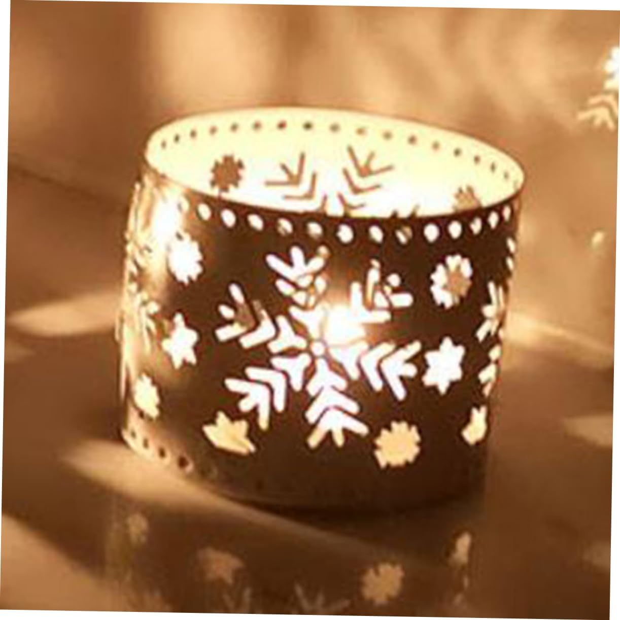 Iron Christmas Candle Holders with Snowflake Design