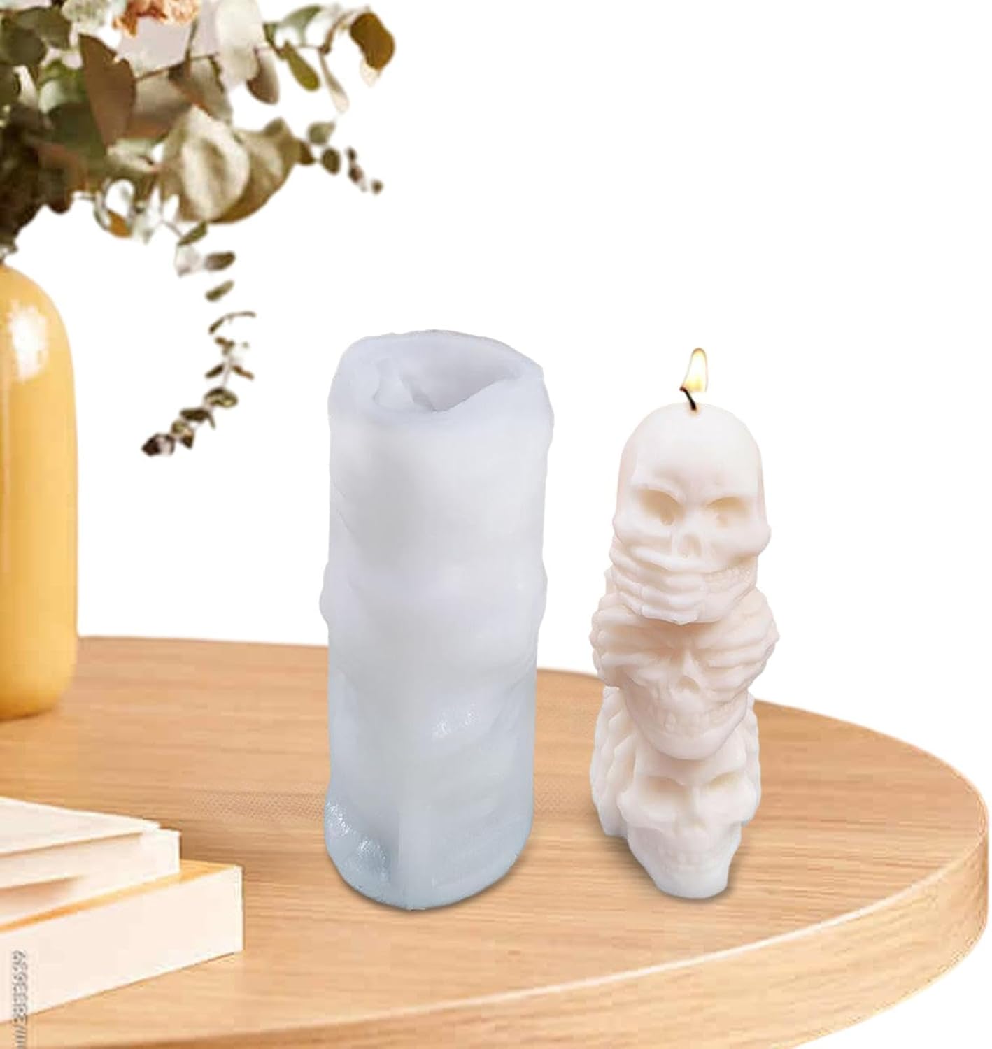 Decorhome Skull Silicone Candle Mold Gothic Stacking Design
