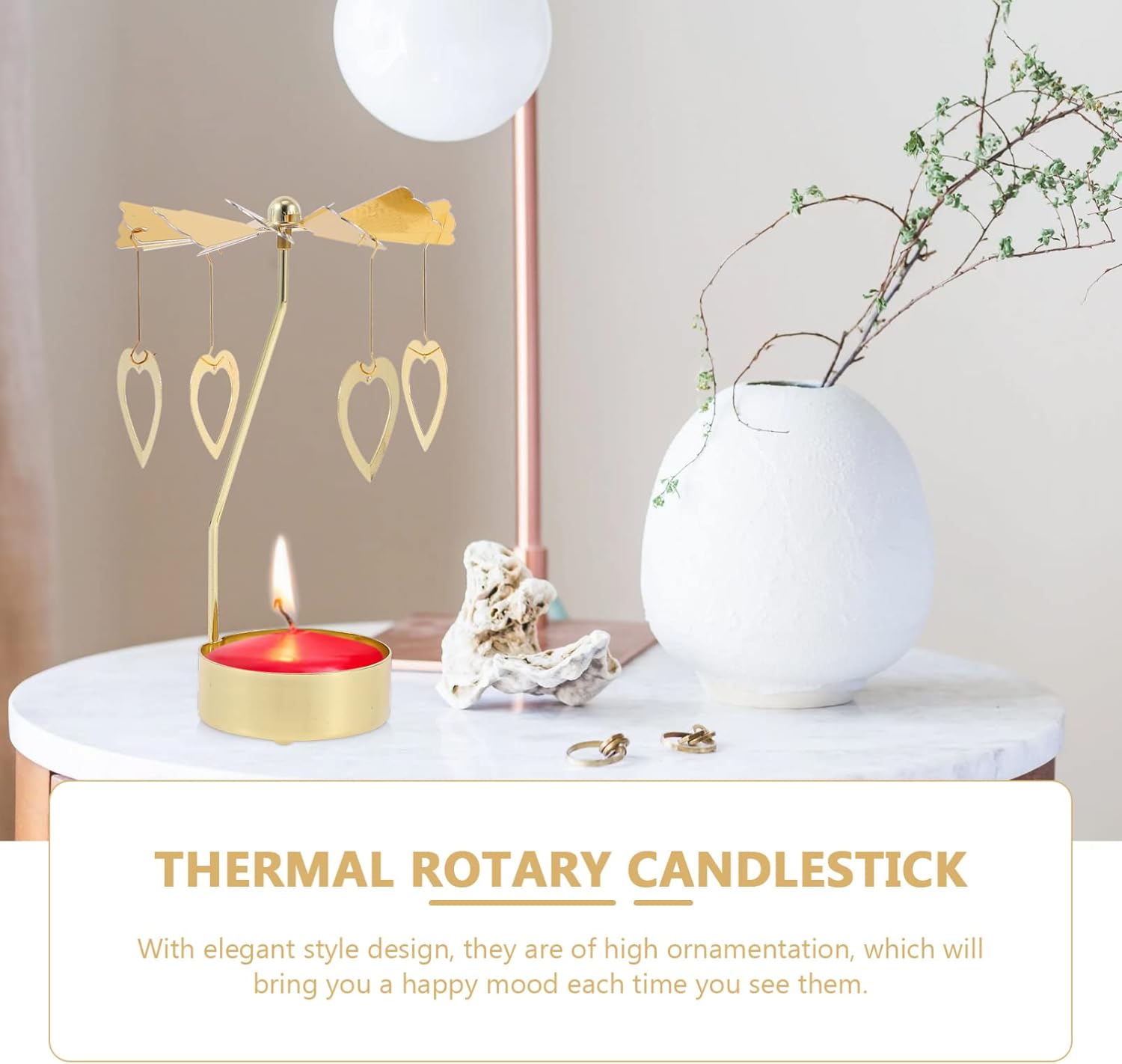 Beaupretty 2pcs Rotating Candlestick Holders Five-Pointed Star Party Decor
