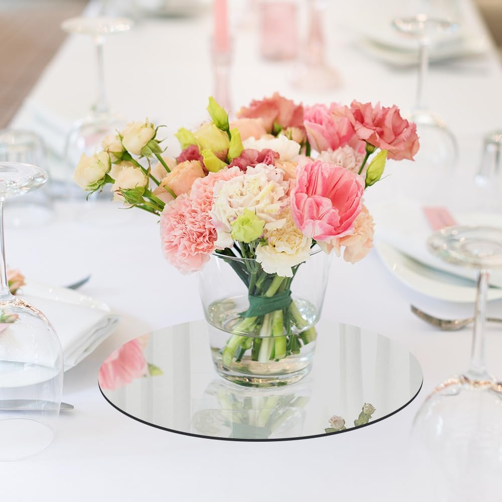 10 Round Gold Mirror Centerpieces Set of 12