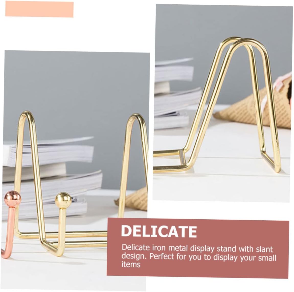 Alipis 5PCS Iron Display Stand for Artwork Books Trays