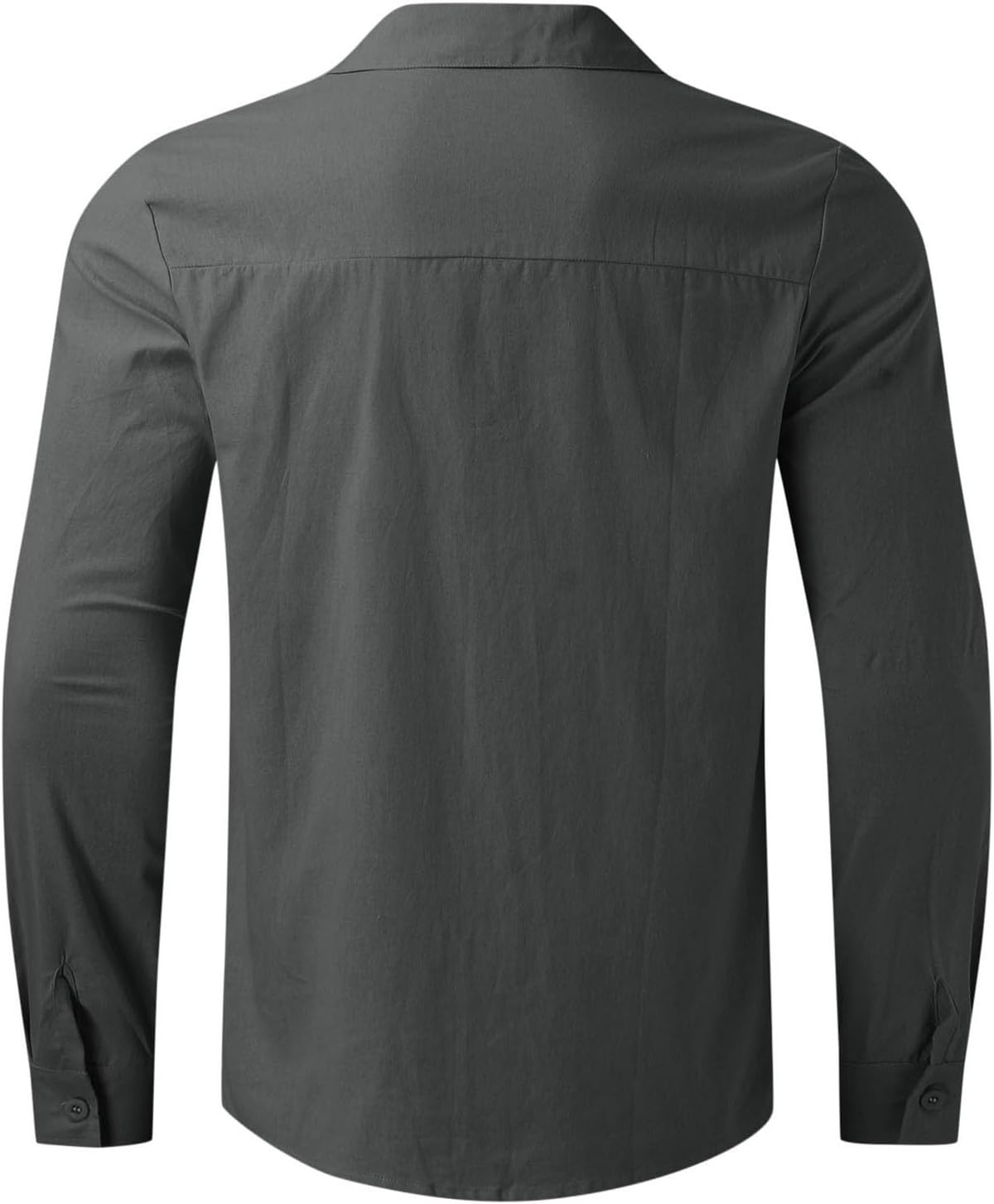 Muyise Mens Breathable Cotton Linen Button Down Shirts