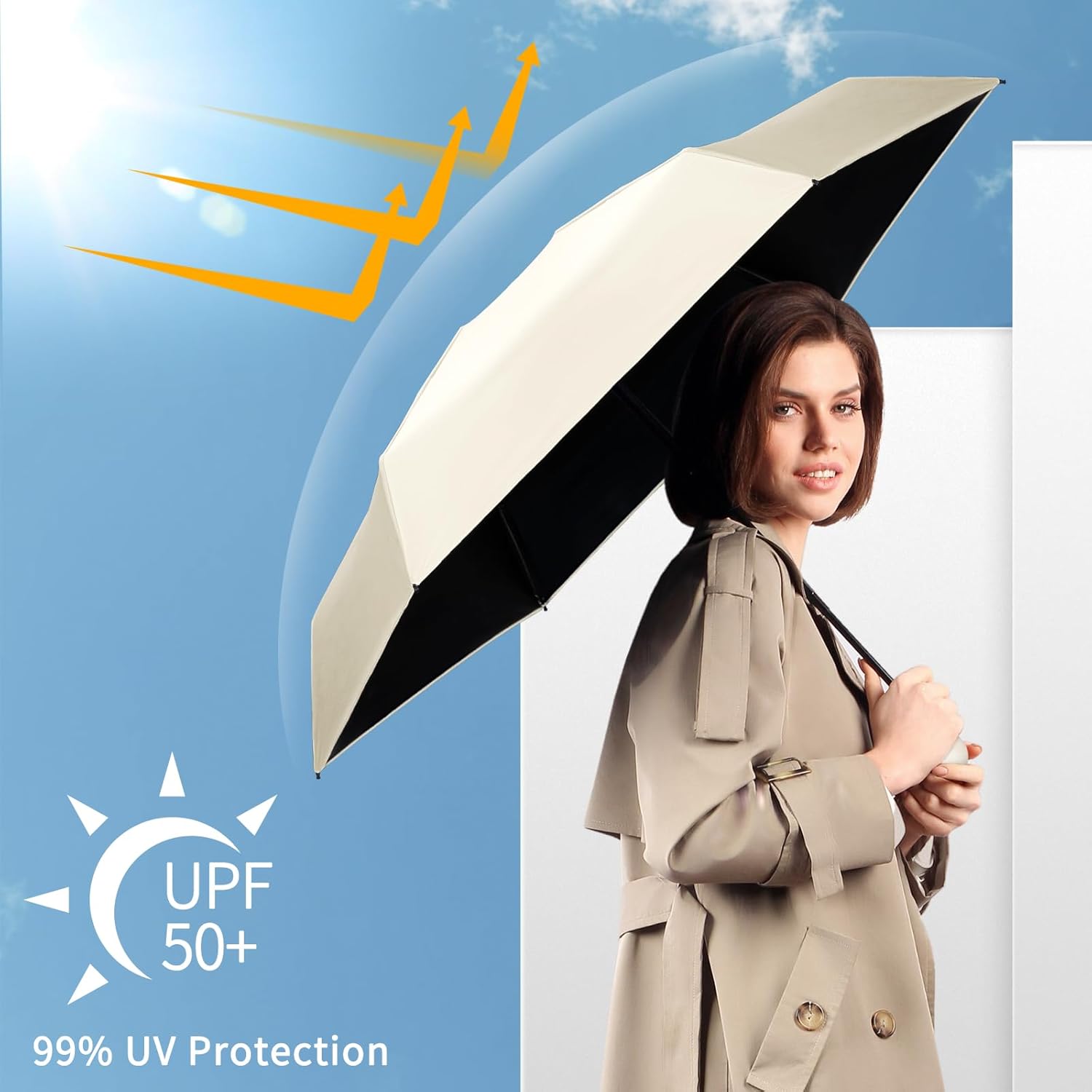 Yoobure Compact Folding Umbrella for Travel and UV Protection