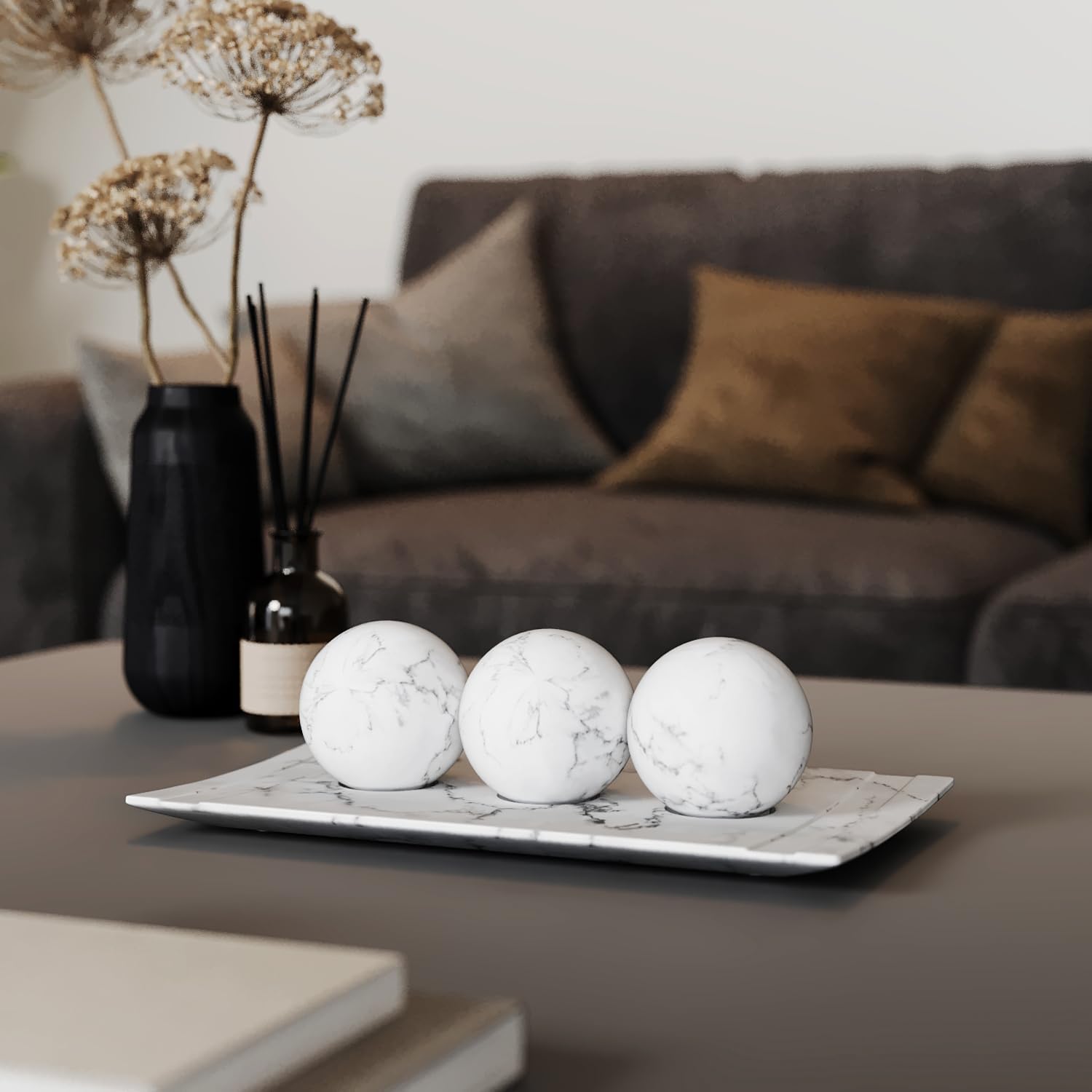 Creative Scents Decorative Marble Bowl and Orb Set