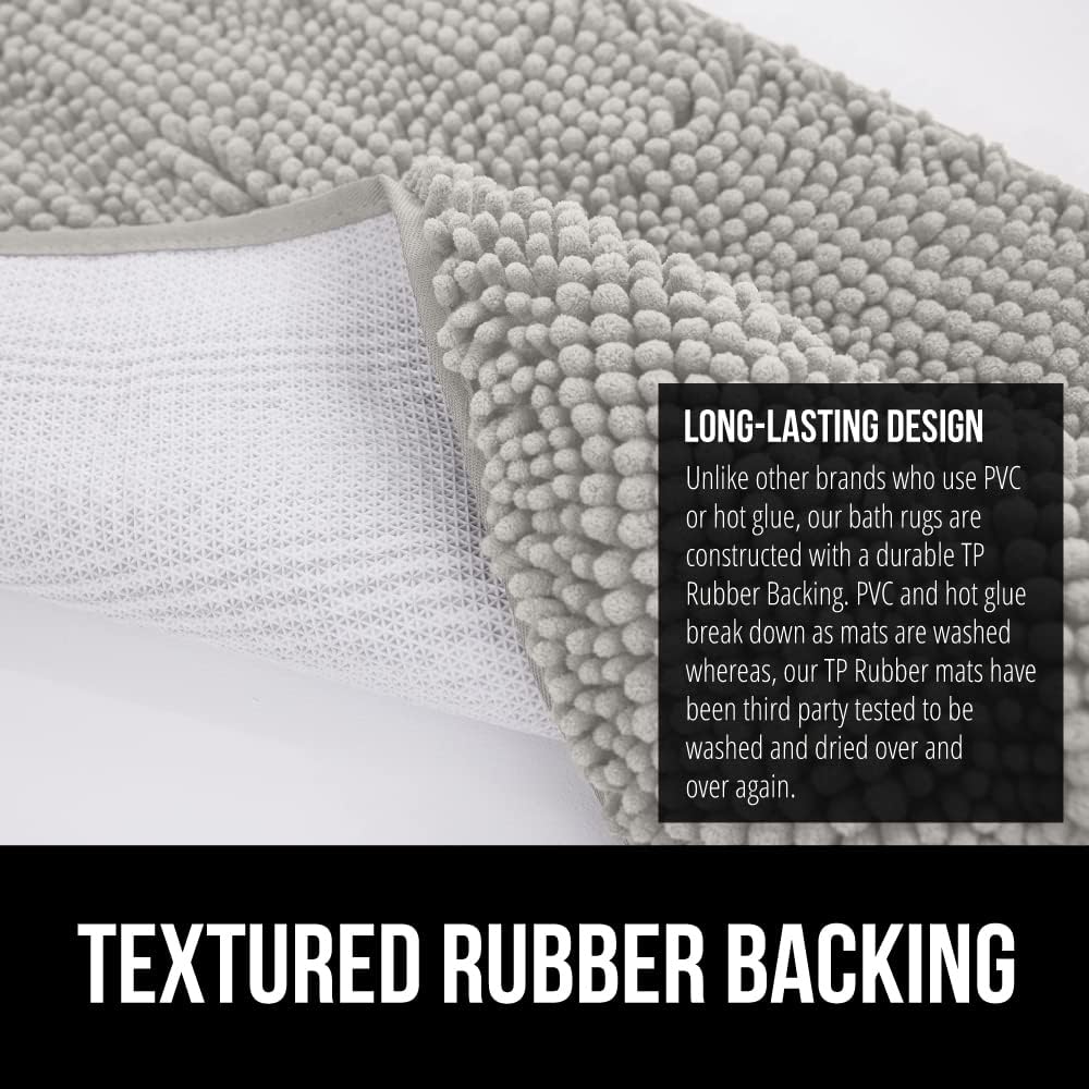 Gorilla Grip 2-Piece Bathroom Rug Set LT Gray 1