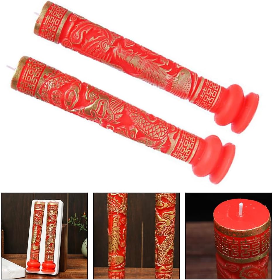 Ciieeo Dragon and Phoenix Wedding Candle Menorah Ornament