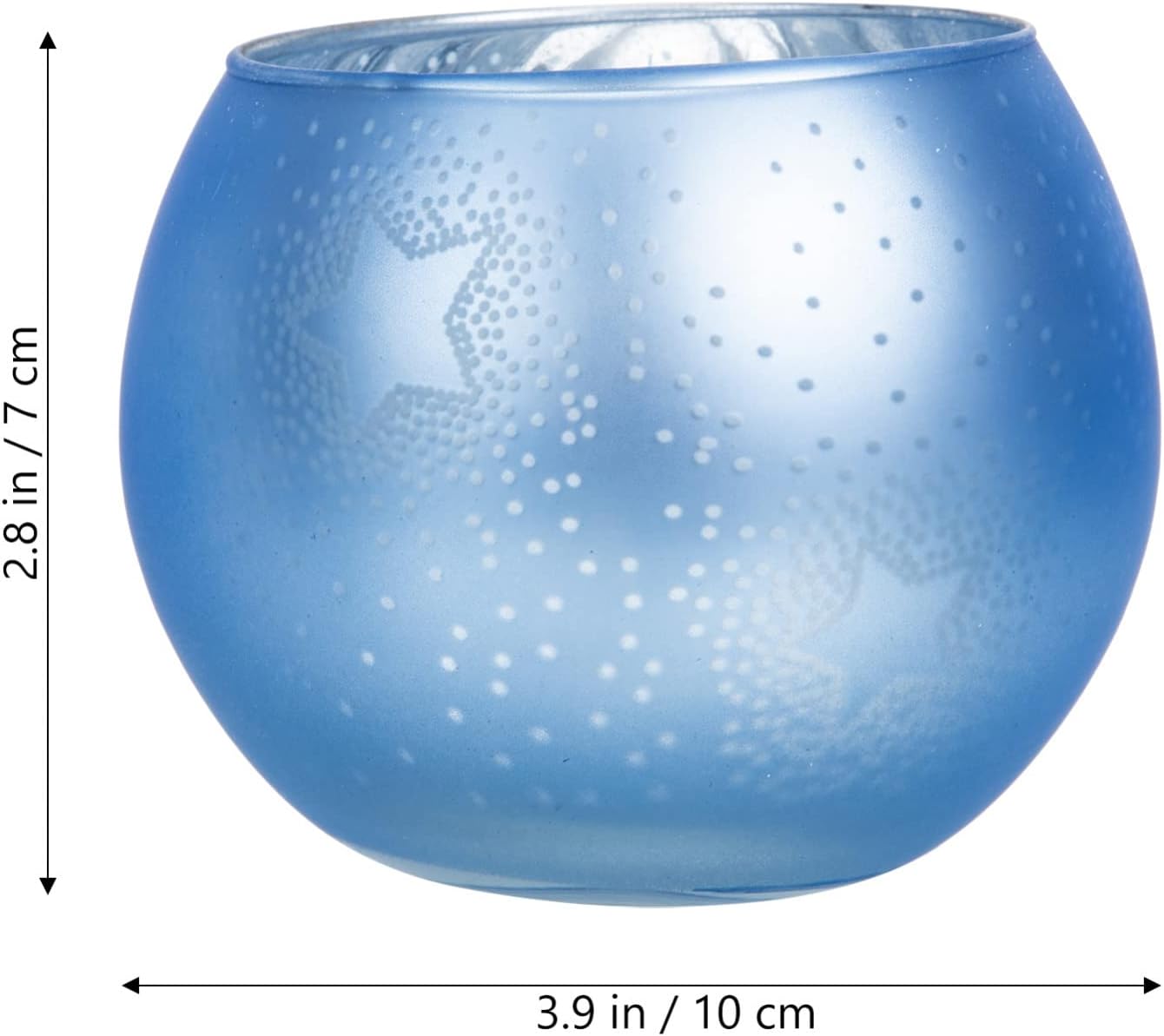 Beaupretty Glass Candle Holders with Star Decor Blue