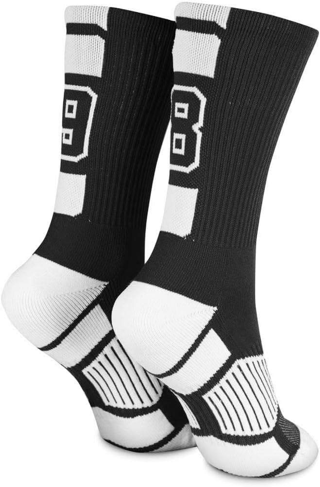 ChalkTalkSPORTS Custom Number Socks - Black Durable