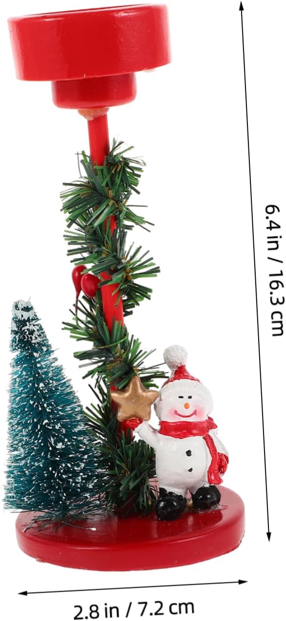 Snowman Theme Candle Holder Christmas Decor Festive Holiday Centerpiece